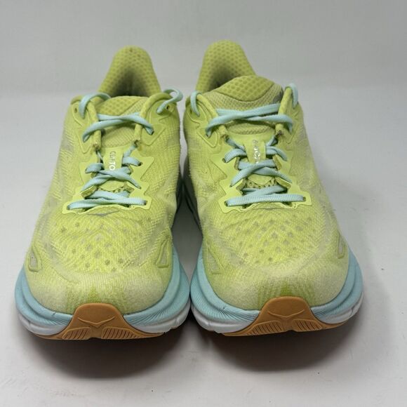 Hoka One One Clifton 9 Womens 9.5 M Yellow Blue Running Walking Shoes Sneakers - Picture 6 of 16